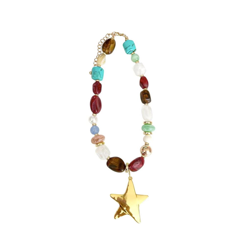 NEW GEMELLI women's beaded star necklace in multicolor
